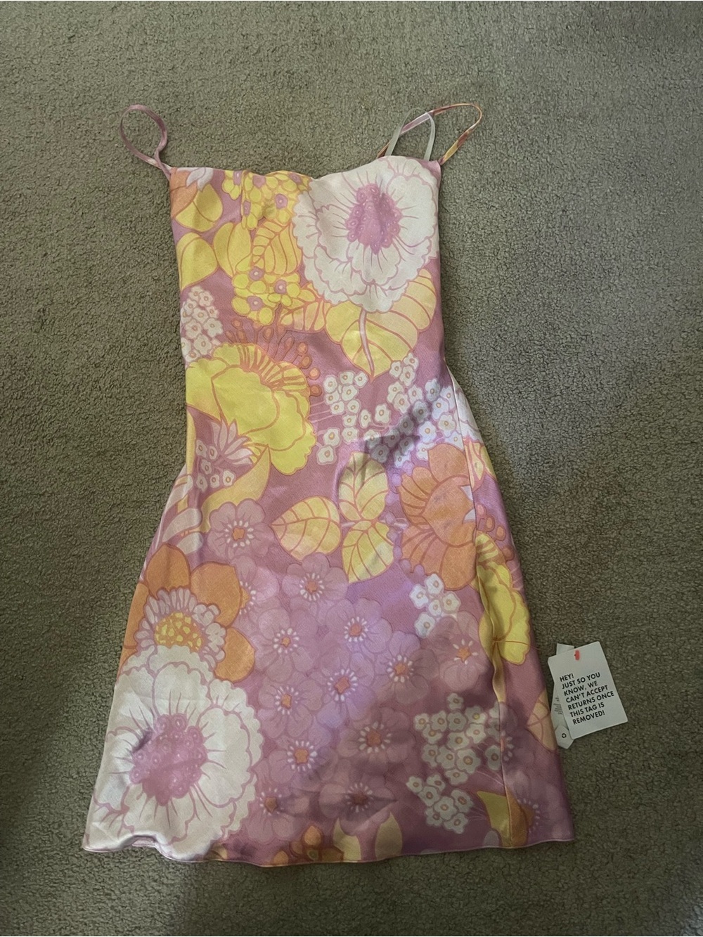 ASOS Pink Yellow Floral Mini Dress